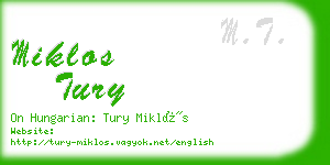 miklos tury business card